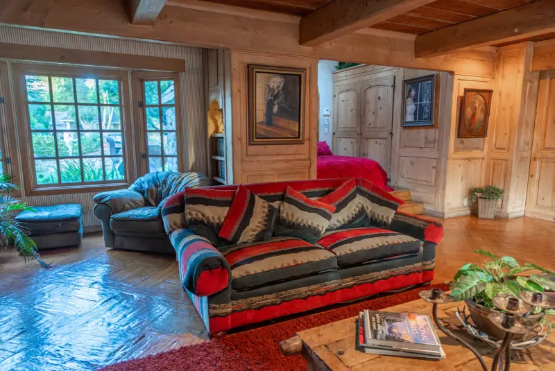 French windows along the Great Room at The Enchanted Manor
