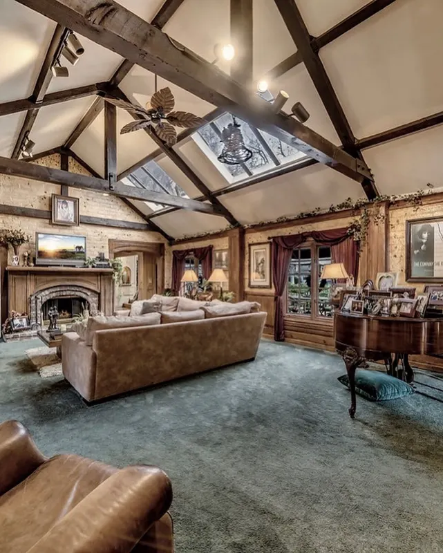 A vaulted living room at The Enchanted Manor