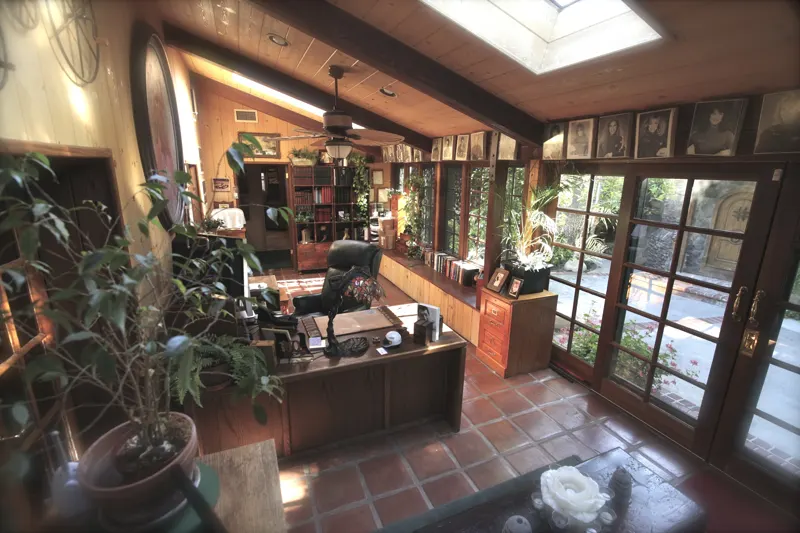 An office with garden views at The Enchanted Manor