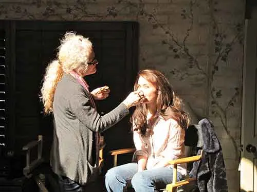 Hair and make — up on set at The Enchanted Manor