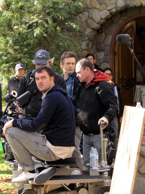 A crew filming at the front of the house at The Enchanted Manor