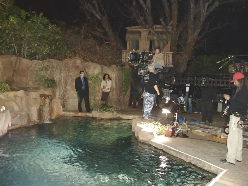 A night shoot beside the pool at The Enchanted Manor